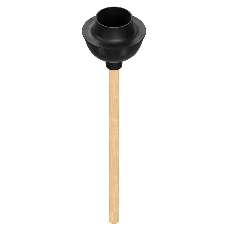 SteadMax Rubber Toilet Plunger, Double Thrust Force Cup, Heavy Duty, Commercial Grade with 18â€ Wood Handle (Pack of 3) - Image 4
